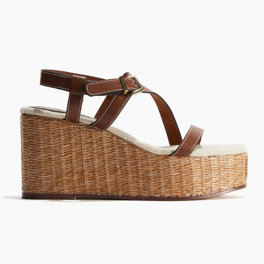 Brown Wedge Heel Espadrille Sandals